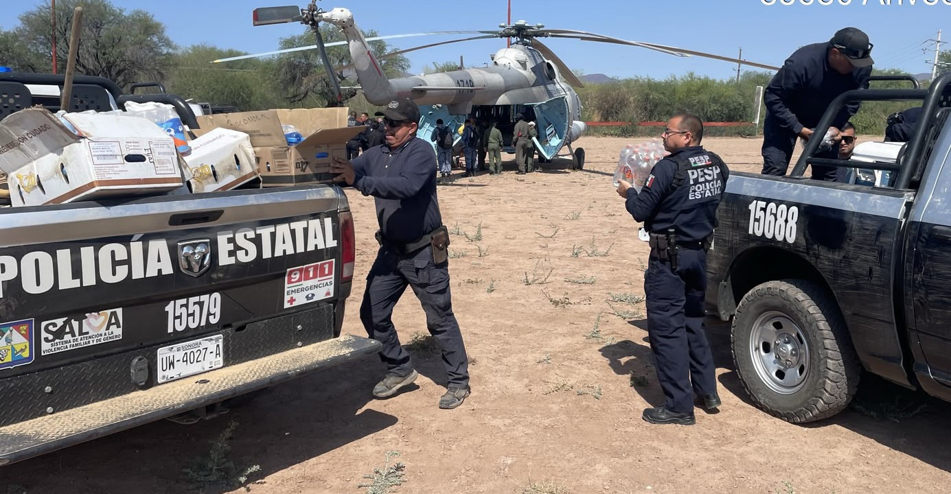 Policía Estatal participa en operativos para combatir incendio forestal en Arivechi