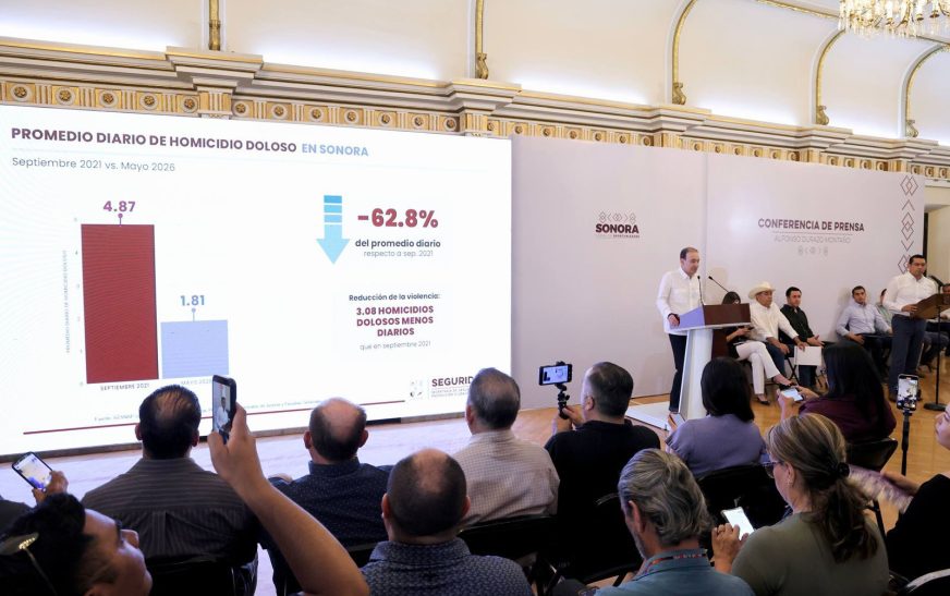 Disminuye un 62% los homicidios en Sonora