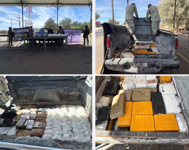 Asegura Mesa Estatal de Seguridad más de 7 millones de dosis de droga y detiene a 86 personas en operativos por Sonora